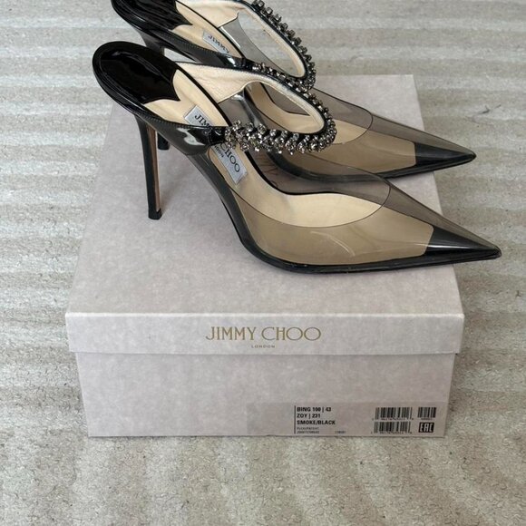 Jimmy Choo Shoes - Black Jimmy Choo heels with diamante strap